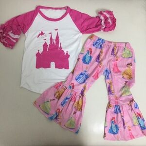 Princess Belle Aurora Ariel Rapunzel Pants Top